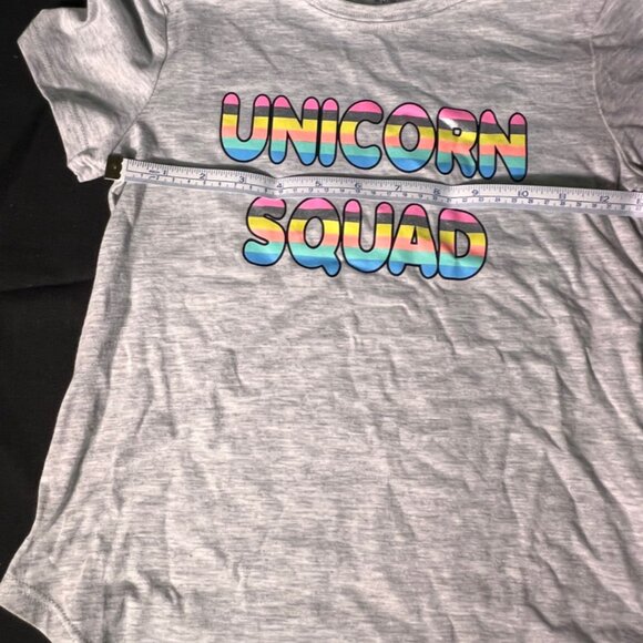 NWT Bobbie Brooks Sz M (7/8) Girls Unicorn Squad Gray Short Sleeve‎ High Low (D) - Picture 6 of 7